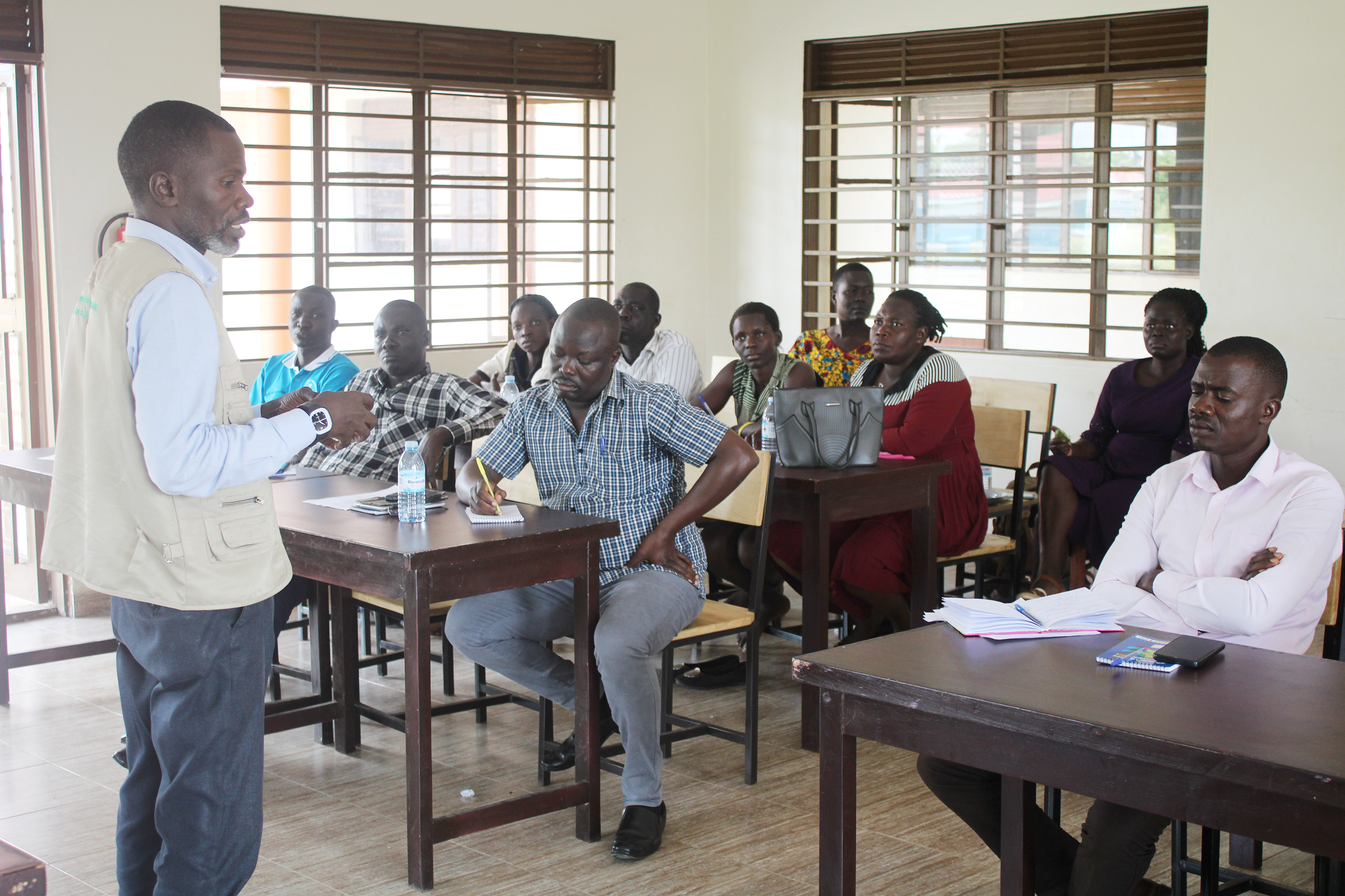 Gerald Kyalisima, the regional manager Village Enterprise explaining about the program to the participants in a meeting on Monday. Gerald Kyalisima, the regional manager Village Enterprise explaining about the program to the participants in a meeting on Monday.