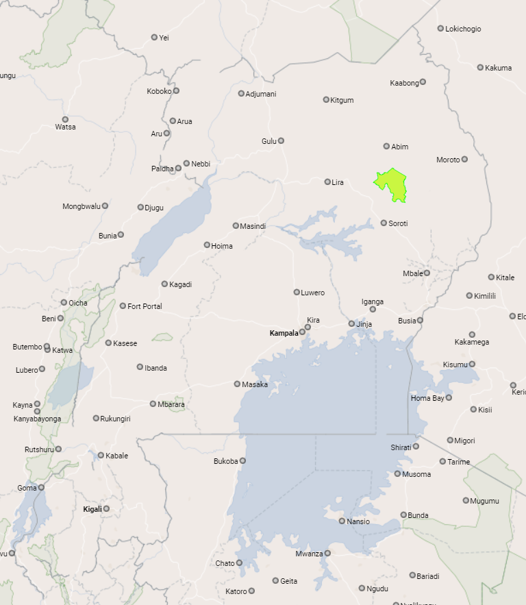 Map of Kapelebyong DLG showing the location of Kapelebyong district in Uganda Map of Kapelebyong DLG showing the location of Kapelebyong district in Uganda