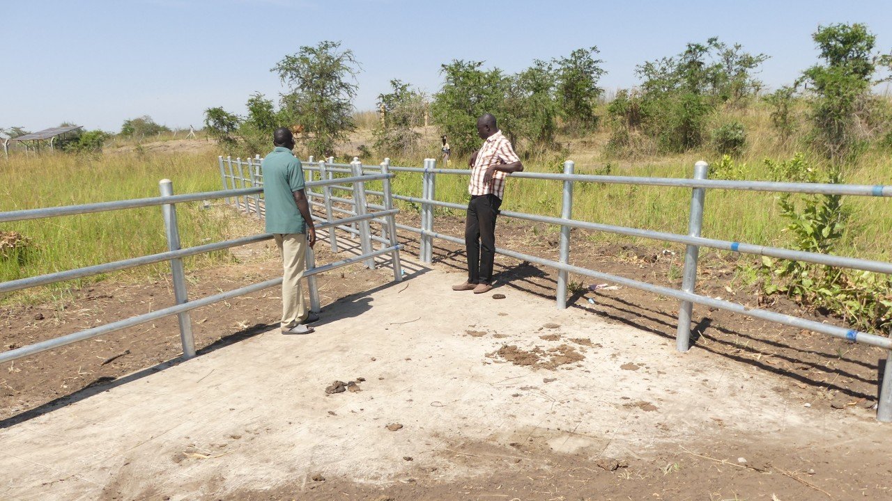 The district leaders inspecting the cattle crush last week. Photo by Emmanuel Opio The district leaders inspecting the cattle crush last week. Photo by Emmanuel Opio